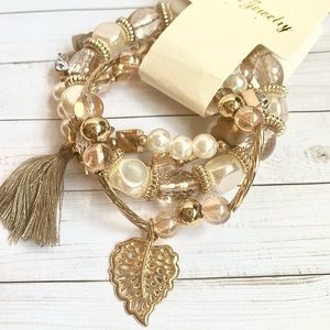 Coffee Multilayer Bead Bracelet